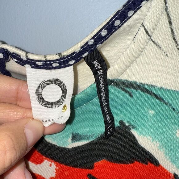 AKEMI + KIN x Anthropologie Pani Peplum Top Floral Sleeveless Scuba Women's S - Picture 5 of 8